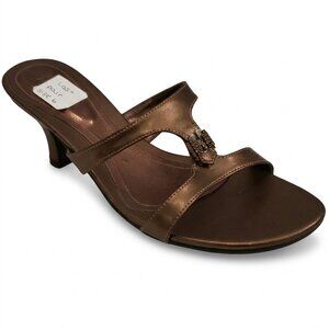 Bronze Low Heel Sandals